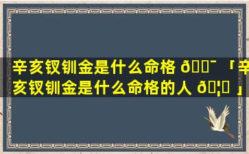 辛亥钗钏金是什么命格 🐯 「辛亥钗钏金是什么命格的人 🦈 」